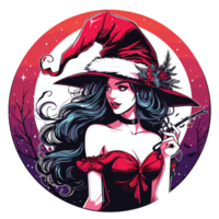 Beautiful Halloween Witch Clipart - Ai Generative png