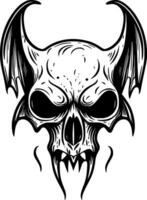 skull bat cartoon vector