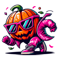 Graffitti Halloween Pumpkin Clipart - Ai Generative png