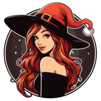 Beautiful Halloween Witch Clipart - Ai Generative png