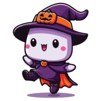 magnifique Halloween huer portant chapeau - ai génératif png