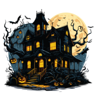 gruselig Halloween Haus Clip Art - - ai generativ png