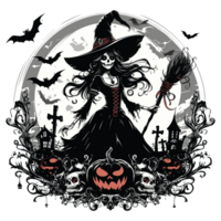 magnifique Halloween sorcière clipart - ai génératif png