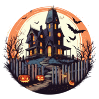 kuslig halloween hus ClipArt - ai generativ png