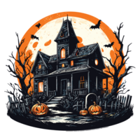 kuslig halloween hus ClipArt - ai generativ png