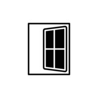 Window icon. Simple solid style. Window open, frame, square, glass, construction, room, house, home interior concept. Silhouette, glyph symbol. Vector illustration isolated.