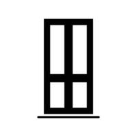 Window icon. Simple solid style. Window frame, square, construction, room, house, home interior concept. Silhouette, glyph symbol. Vector illustration isolated.