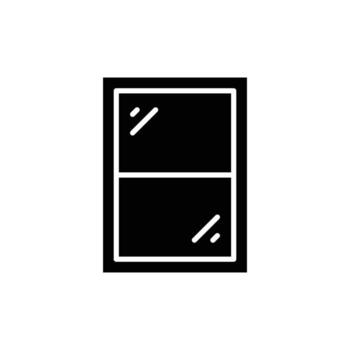 vidriado ventana icono. sencillo sólido estilo. doble acristalamiento, ventana marco, habitación, casa, hogar interior concepto. silueta, glifo símbolo. vector ilustración aislado.