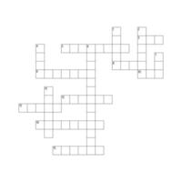 Blank crossword puzzle grid, empty template squares to fill in for riddle, educational or leisure game, ready to be used for making any word puzzle vector