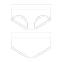 template low rise seamless underwear vector illustration flat design outline clothing collection