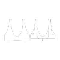 template plunge bikini top vector illustration flat design outline clothing collection