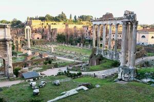 the ruins of the roman forum in rome photo