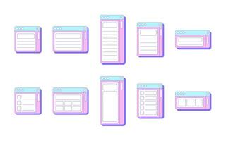 Collection of Retro Web UI Notes vector