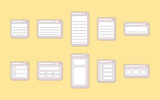 Collection of Retro Web UI Notes vector