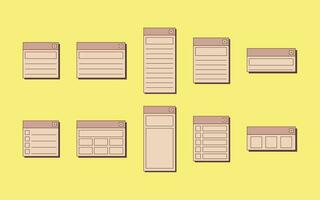 Collection of Retro Web UI Notes vector