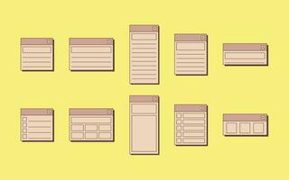 Collection of Retro Web UI Notes vector