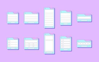 Collection of Retro Web UI Notes vector
