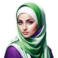 Muslim Frau Illustration png Bild transparent Hintergrund ai generativ