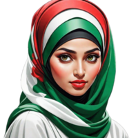 Muslim Frau Illustration png Bild transparent Hintergrund ai generativ