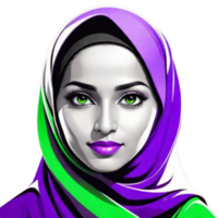 Muslim Frau Illustration png Bild transparent Hintergrund ai generativ