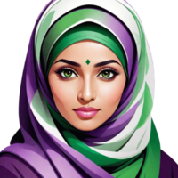 muslim kvinna illustration png bild transparent bakgrund ai generativ