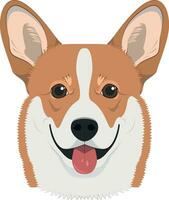 pembroke galés corgi perro aislado en blanco antecedentes vector ilustración