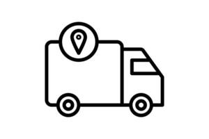 Delivery Tracking Icon. Icon related to Delivery. suitable for web site, app, user interfaces, printable etc. Line icon style. Simple vector design editable