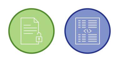 unlock document and piece of code Icon vector