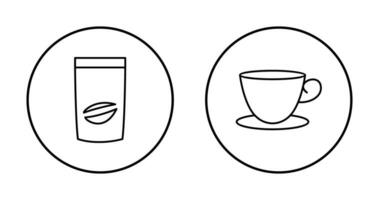 café bolso y té taza icono vector