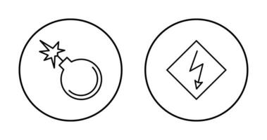 danger of explosion and high voltages  Icon vector