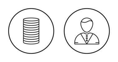 casino dealer and stack of coins  Icon vector