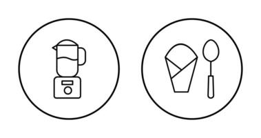 blender and spoon  Icon vector
