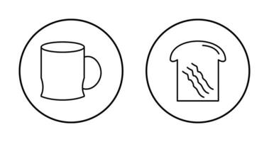 toast and coffee cup  Icon vector