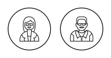 Female Professor and Male Professor Icon vector