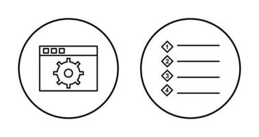 settings and numbered lists Icon vector