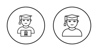 Student Holding Degree and Male Graduate Icon vector