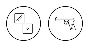 dado y pistola icono vector