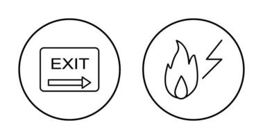 exit and electricity fire Icon vector