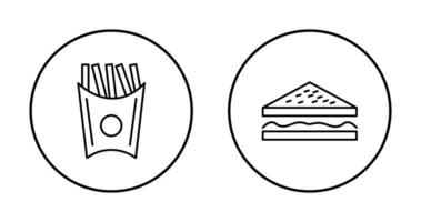 french fries and sandwich  Icon vector