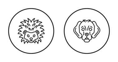 Hedgehog and Dog Icon vector