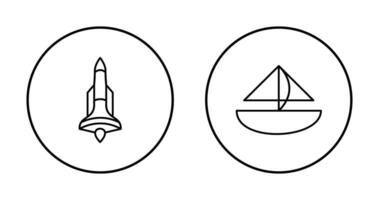 Rocket and Small Yacht Icon vector