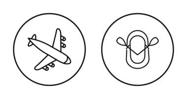 Landing Airplane and Dinghy Icon vector