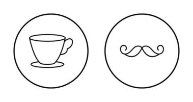 Tea Cup and Moustache Icon vector