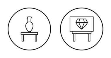 Vase Exhibit and Diamond Exhibit Icon vector