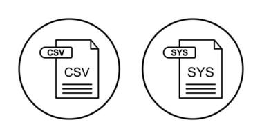 CSV and SYS Icon vector