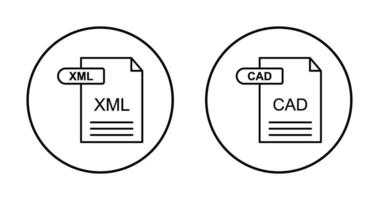 XML and CAD Icon vector