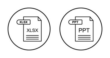 XLSX and PPT Icon vector