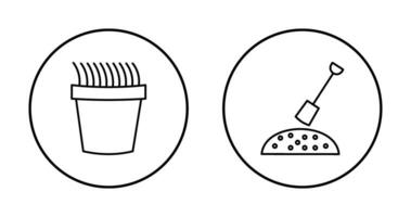 Gress Pot and Gardening Icon vector