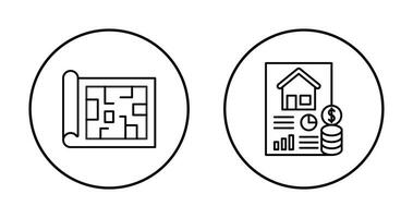 Blueprint and loan Icon vector