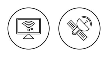 Disconnected Network and Satellite Icon vector